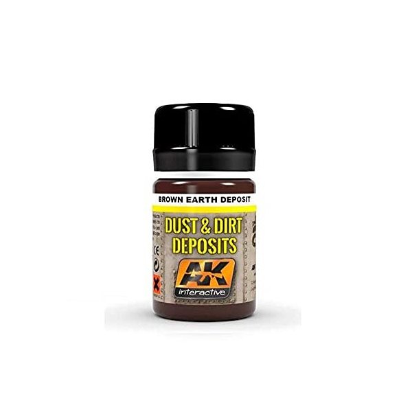 AK-Interactive AK 4063, Brown Earth Deposit - 35 ML / 1.18 Fl.Oz Jar - Model Building Paints and Tools # AK-4063