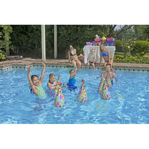 Poolmaster Party Hats Swimming Pool, Outdoor & Indoor Ring Toss Game, Party Hats, Multicolor (86201) 17 High x 8 Wide