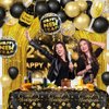 AIBIIN 78Pcs Black and Gold New Years Decorations 2025 Happy New Year Decorations Kit New Year Banner, New Year Balloon Arch and Gold Foil Fringe Curtain for 2025 New Years Eve Party Supplies