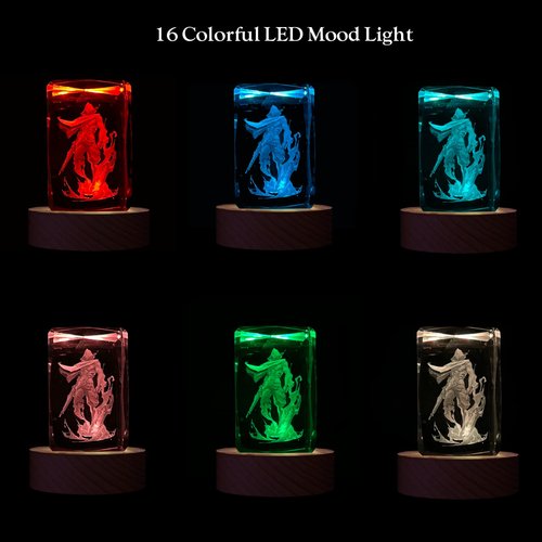 SUPIA Valorant 3D Crystal Figure - Agent Omen - RGBW 16 Colorful LED Lighting Stand with Laser Engraved Crystal Figure. Valorant Gift, Gaming Accessories for Gamer. Decoration for Gaming Desk.