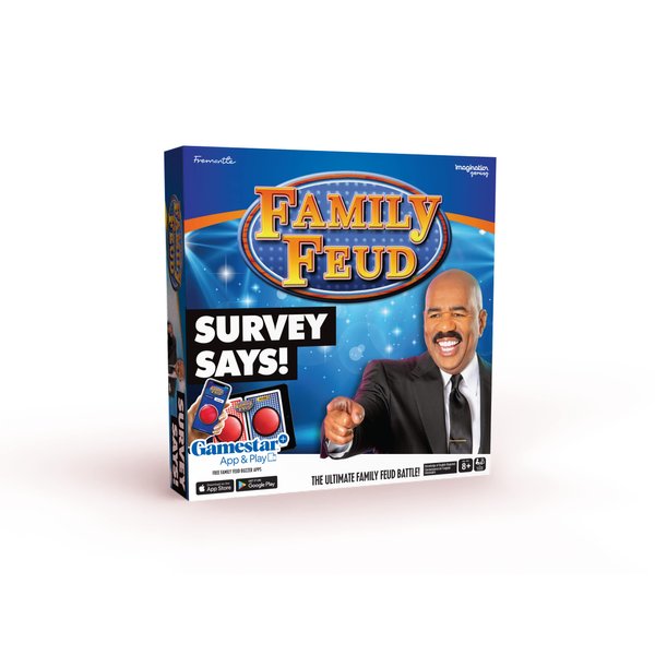 Imagination Gaming Family FEUD Survey Says Edition Card Game, Complete with Hundreds of Survey Questions, 150 Question Cards, 50 Fast Money Cards, Complementary App with Sound Effects from The Show