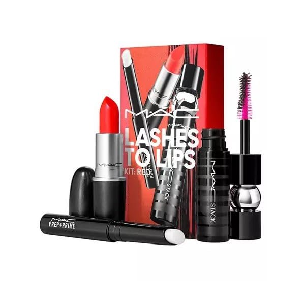 M.A.C Lashes To Lips Kit: Red - Lipstick (Lady Danger), Mascara (Black Stack) & Primer