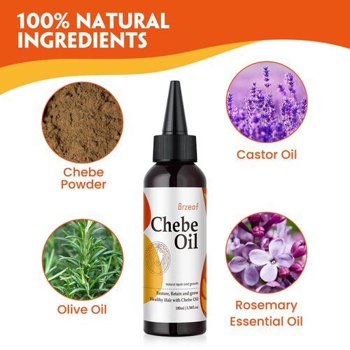 Brzeaf Natural Chebe Oil for Hair Growth Made Chebe Powder from Chad 3.38OZ, Moisturizing & Promote Hair Growth, African Chebe Scalp Oil, Chebe Hair Oil, Deter Hair Breakage&Hair Deep Conditioning