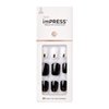 imPRESS Design, Press On Nails, Midnight Drive, Black and White, Short, Size, Squoval, Shape, Includes 30 Nails, Prep Pad, Instructions Sheet, 1 Manicure Stick, 1 Mini File
