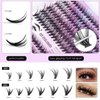 Koonafy Lash Extension Kit, 240 PCS Cluster Eyelash Extension Kit Individual Lashes Thin Band Eyelashes Cluster for DIY Lash Extension Beginners, Wispy Fluffy Lash Clusters with Tweezers (30D+40D)