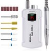 Professional Nail Drill Machine, IMENE 35,000RPM Portable Brushless Nail Drill Rechargeable E-File Nail Drill Perfect for Acrylic, Gel, Natural Nails（White）