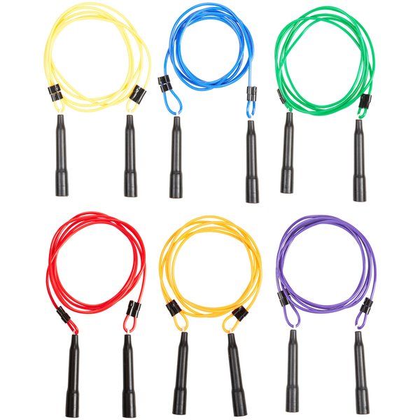 Sportime Adjustable Length Jump Ropes, 9 Feet, Set of 6 - 005233