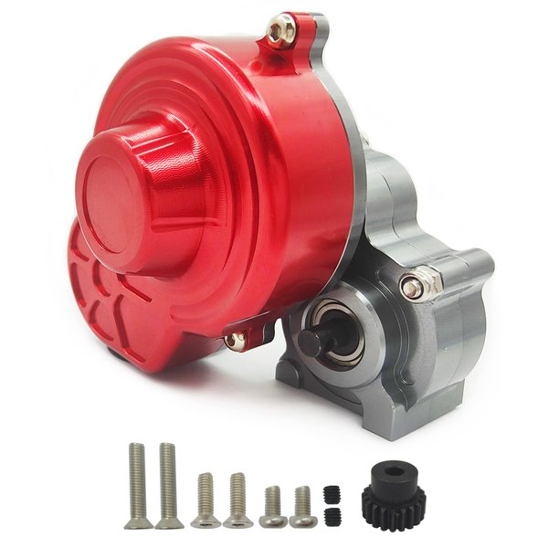 HOPLEX RC Car Transmission Case Gearbox Aluminum Alloy 1/10 RC Transmission Case Complete Gearbox with Gear for SCX10 SCX10 II 90047 RC Crawler Car Parts