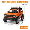 Toy Cars Ford Bronco 1:24 Diecast, Bronco Trucks Pull Back Car Toy, for Bronco Car Lovers Collection, Orange
