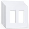 Amerisense Outlet Cover, Screwless Decorator Wall Plate, Light switch Power Plug Cover, 2-Gang Standard Size, White, 5 Pack