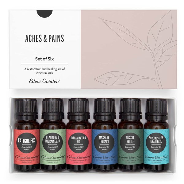 Edens Garden Essential Oil 6 Set, Best 100% Pure Aromatherapy Natural Wellness Kit (for Diffuser and Therapeutic Use), 10 ml