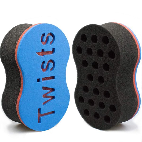 Twist Hair Sponge Brush Curl Sponge Big Holes for Women and Men Dread Foam Afro Curling Loc Barber Coil Nappy Brush Wave Black Sponge 1 Pcs