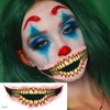 Halloween Temporary Horror Scary Mouth Tattoo Stickers Prank Props Makeup Costume Accessories Face Kit Men or Women Adults Kids Cosplay Party Masquerade