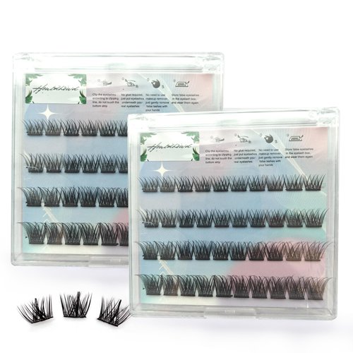 Clustered eyelashes, with their own glued lashes, press the lashes 10-16mm individual lashes, and apply them directly without glue (N)
