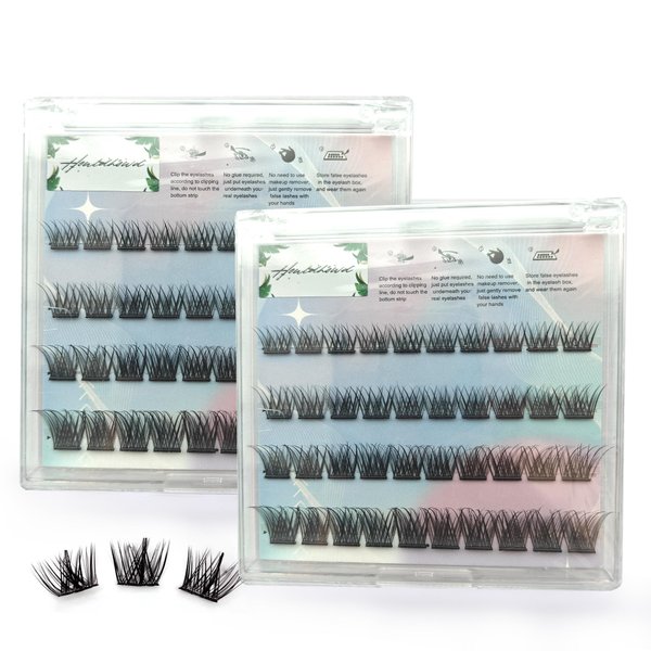 Clustered eyelashes, with their own glued lashes, press the lashes 10-16mm individual lashes, and apply them directly without glue (N)
