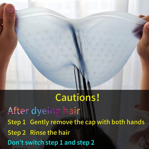 Highlights Cap with Pre Cut Holes Silicone Hair Highlighting Cap for Hair Highlights Dye Cap No Leakage Reusable Highlight Cap Streaking Cap Pre Pierced (Blue)