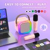 Mini Karaoke Machine for Kids Girls,Toys Birthday Gifts for Ages 4 5 6 7 8+ Year Old,Protable Bluetooth Speaker with 2 Wireless Microphone for Singing Party Outdoor Play (Pink)