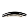 3.7" Long Curved Black French Barrettes for Thick Hair Acrylic Hair Barrettes Chic Ponytail Hair Clips for Styling Long Hair,4pcs (Black)