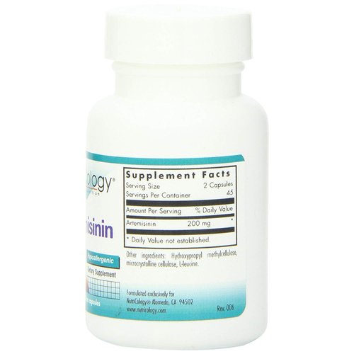 Nutricology Artemisinin Supplement - GI Tract Support, Pure Qinghaosu from Artemisia annua, Thujone-Free, Vegetarian Capsules - 90 Count