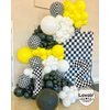 Black White Checkered Number 10 Balloons, 40 Inch Giant Number Balloons Foil Mylar Helium Checkered Number 10 Balloons for 10th Birthday Party Supplies Anniversary Event Celebration Decorations