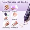 Gellen Gel X Nail Glue, U V Nail Glue Gel for Nail Tips, Semi Solid Nail Glue 4 in 1 Super Sticking Gel X Nail Glue for Press on Nail, Multifunctional Rhinestone Glue for Nails