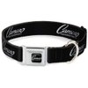 Dog Collar Seatbelt Buckle 1969 Camaro by Chevrolet Emblem Black Silver 15 to 26 Inches 1.0 Inch Wide