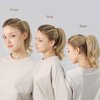 DAYCEN Wavy Hair Claw Ponytail Extension, Clip In Medium Length Synthetic Wave Ponytails For Women Girls (Bleach Blonde)