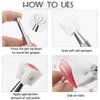 100 Pcs Soft Nail Sponges with 4 Claws Metal Grabber, Wsimily White Mini Nail Sponges for Ombre Metal Grabber Pen Nail Brush Nail Supplies Manicure Nail Art Tools Nail Accessories