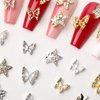 Butterfly Nail Charms Butterfly Star Nail Art Charms Metal Star Charms with Diamond Design 3D Butterflies Nail Supply Alloy Shiny Butterfly Star Nail Rhinestones Decoration for Women 20pcs
