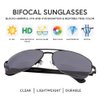 VITENZI Bifocal Sunglasses for Men and Women Square Aviator Reading Sun Tinted Glasses with Readers - Anzio in Black 1.50