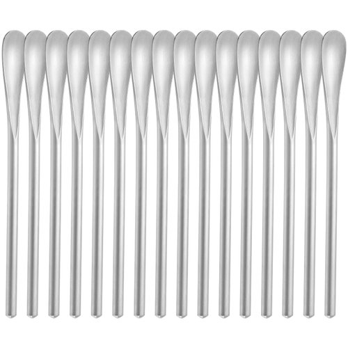 luvtree 16-Pack 5" / 12.8cm Stainless Steel Long Handle Stirring & Mixing Spoon – Reusable Bar Tool for Coffee, Tea, Iced Drinks & Cocktails