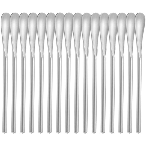 luvtree 16-Pack 5" / 12.8cm Stainless Steel Long Handle Stirring & Mixing Spoon – Reusable Bar Tool for Coffee, Tea, Iced Drinks & Cocktails