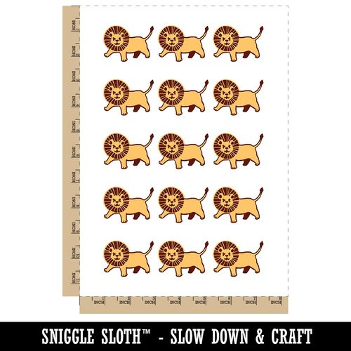 Ferocious and Adorable Little Maned Lion Temporary Tattoo Water Resistant Fake Body Art Set Collection - 15 2" Tattoos (1 Sheet)