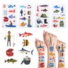 Cleverplay 24 Sheets Gone Fishing Temporary Tattoos, Waterproof Birthday Decorations, Party Favors