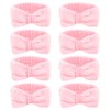 Jaciya Spa Makeup Headband 8 Packs Skincare Headband for Washing Face Spa Gifts for Women Bachelorette Party Favors Wedding Hair Accessories(Pink)
