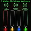 24pcs Christmas Necklace Bulk, Light up Christmas Bead Necklace with Bulb Pendant, Green Yellow Red Blue Bead Necklaces Accessories Bulk, Christmas Bead for Xmas Ugly Sweater New Year Party Supplies