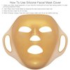 GELMAY 2 Pack Gold Moisturizing Face Mask - Silicone Facial Mask Sheet - Reusable 3D Face Mask Cover for Women Skincare - Hydrotherapy Patch Wrap for Beauty Prevent Evaporation