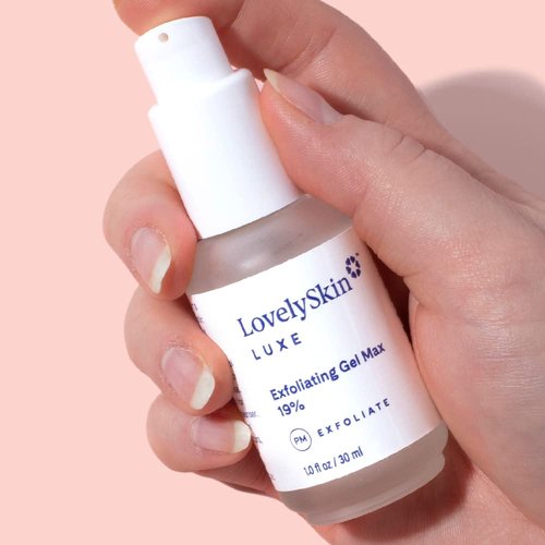 LovelySkin LUXE Exfoliating Gel (19%), Facial Exfoliant with Dead Sea Minerals and Vitamin C, Reduces Fine Lines, Wrinkles and Enlarged Pores, 1 oz