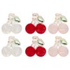 LARATH 6 Pieces Small Acrylic Hair Claw Clips Cherry-shaped Hair Jaw Clamp Non-slip Plastic Barrettes Headwear for Girls Women Gifts Hair Accessories, 3 Colors