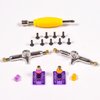 RACOFSB Fingerboard Trucks with Upgraded Urethane Bushings and Pivot Cup,34mm 32mm Width,Normal Kingpin (Purple, 32mm)
