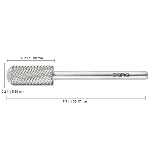 PANA Professional 3/32" Shank Size - Smooth Top Small Barrel Silver Carbide Bit Extra Fine Grit - Nail Drill Bit for Dremel Machine