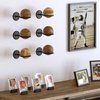Wallniture Sporta Baseball Bat and Ball Holder Wall Mounted Organization and Storage Rack Set of 6 Metal Black