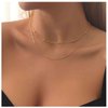 Yheakne Boho Layered Satellite Choker Necklace Gold Ball Chain Necklace Short Collar Necklace Vintage Double Layer Necklace Jewelry for Women and Girls Gifts (Gold)