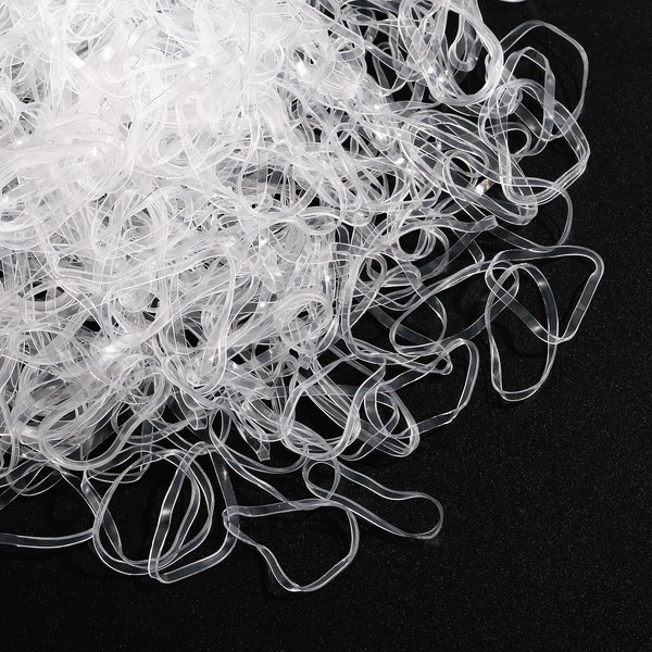 2500PCS Clear Elastic Hair Ties, Mini Hair Rubber Bands, Soft Hair Elastics for Women Girls, 30MM in Length & 2MM in Width