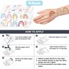 108 PCS 10 Sheet Pastel Rainbow Temporary Tattoos Sticker Boho Rainbow Birthday Party Decorations Favors Supplies Decor Gifts Boys Girls Baby Shower Cute Fake Tattoo School Reward Themed