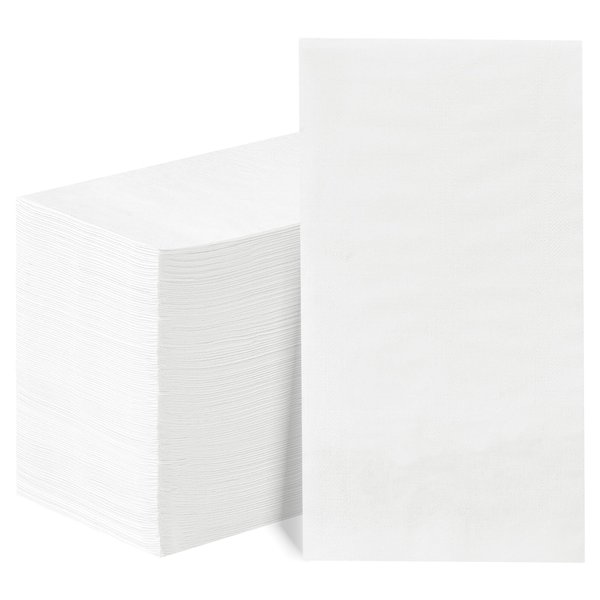 BESTVIP 100 Pack Disposable Paper Napkins, 3-Ply White Dinner Napkins, Soft Bathroom Napkins for Guests, Absorbent Party Napkins Wedding Napkins for Dinners, Kitchen or Events
