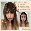 Hair Toppers For Women Real Human Hair 3D French Bangs Hair Clip(6 * 8) 360° Cover Clip In Bangs Real Human Hair Mocha Brown 100% Human Hair Toppers For Women