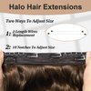 SilkStrands Halo Hair Extensions 20 Inch Invisible Wire Hair Extensions with 4 Secure Clips Adjustable Long Wavy Hair Extensions for Women Secret Hair Piece for Women (Ash Brown with Platinum Blonde)