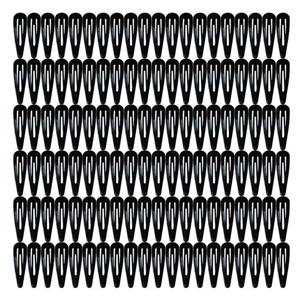 120 Pack 2 Inch Black Color Barrettes Women Metal Snap Hair Clips Accessories