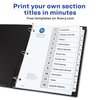 Avery 12 Tab Dividers for 3 Ring Binders, Customizable Table of Contents, Classic White Tabs, 3 Sets (11078)